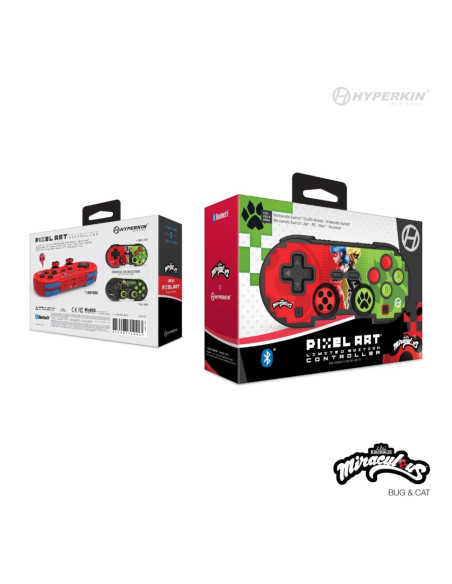 Hyperkin Pixel Art Zielony, Czerwony Bluetooth Gamepad Nintendo Switch, Nintendo Switch Lite, Nintendo Switch Oled