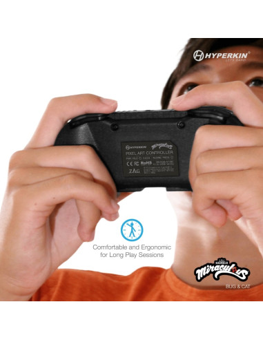 Hyperkin Pixel Art Zielony, Czerwony Bluetooth Gamepad Nintendo Switch, Nintendo Switch Lite, Nintendo Switch Oled