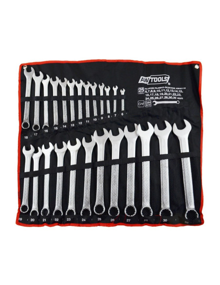 Awtools Klucze Płasko-Oczkowe Komplet 25Elem. /6Mm-32Mm