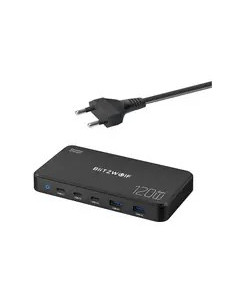 Sieciowa Stacja Ładująca Blitzwolf 5 W 1 Czarna / 120W / 2Xusb-A / 3Xusb-C