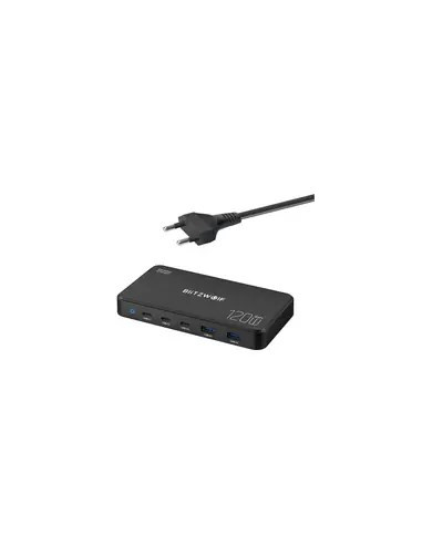 Sieciowa Stacja Ładująca Blitzwolf 5 W 1 Czarna / 120W / 2Xusb-A / 3Xusb-C