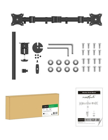 Puremounts Pm-Office-02 Uchwyt / Stojak Do Monitorów 68,6 Cm (27") Biurko Czarny