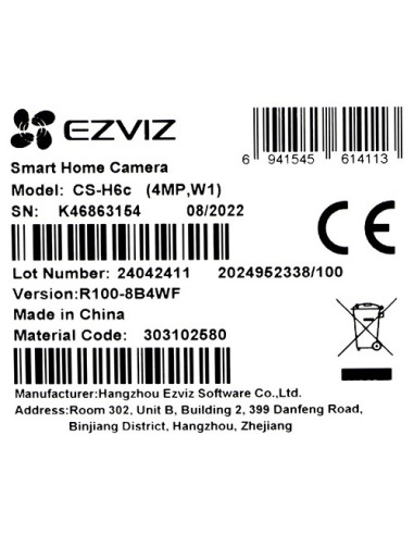 Kamera Ip Ezviz H6C 2K+ (Indoor Pt)
