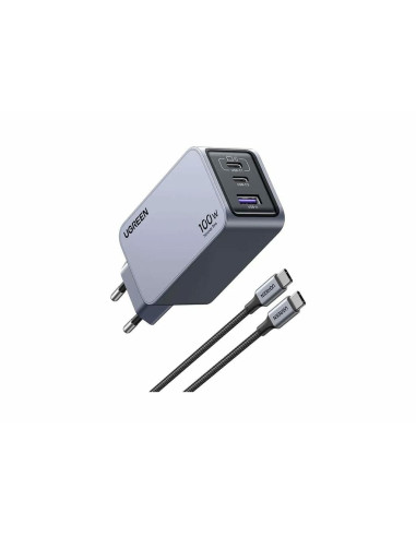 Ugreen Nexode Pro Eu 3-Port Gan Pd Fast Charger With Usb-C Cable Uniwersalne Czarny, Szary Prąd Przemienny Szybkie Ładowanie Wew