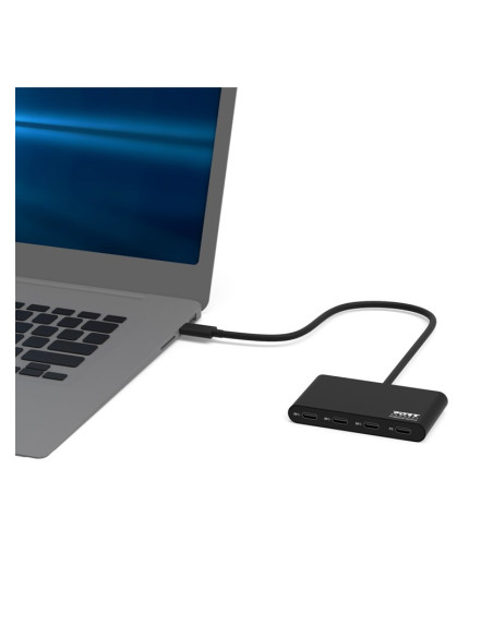 Port Designs 900147 Huby I Koncentratory Usb Type-C 5000 Mbit/S Czarny