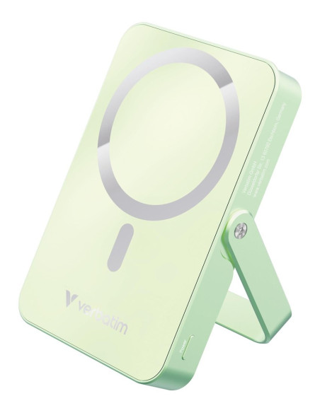 Powerbank Verbatim Charge 'N' Go Magnetic Wireless With Stand 10000Mah Usb-C Pd 3.0 Green