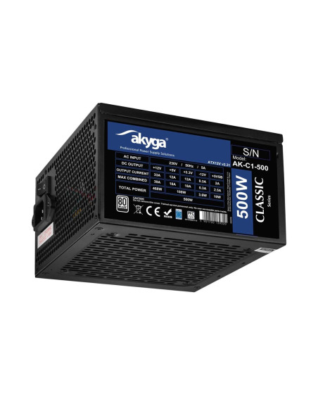 Akyga Ak-C1-500 Moduł Zasilaczy 468 W 24-Pin Atx Atx Czarny