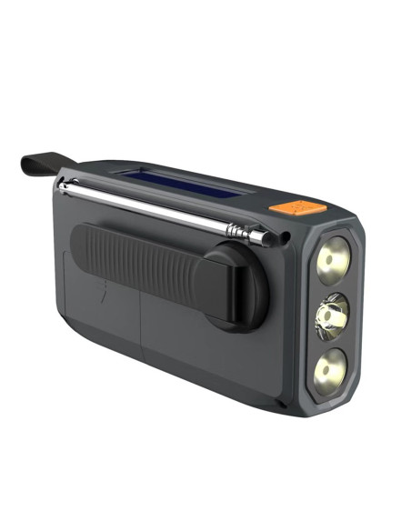 Extralink Radio Awaryjne Bluetooth Solarne Z Korbka Dynamo Powerbank 4000Mah Z Latarka Sos Bt-4000 Przenośny Analogowe I Cyfrowe