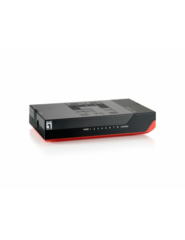 Levelone Gsw-0807 Przełącznik Sieciowy Nie Zarządzany Gigabit Ethernet (10/100/1000) Czarny, Czerwony