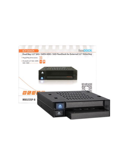 Płyta Montażowa Icydock 2X6,3Cm Satai-Iii/Ssd/Sas Mb522Sp-B