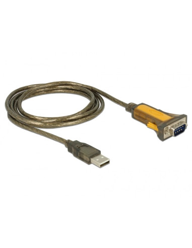 Delock 65840 Kabel Równoległy Czarny, Żółty 1,5 M Usb Typu-A Db-9