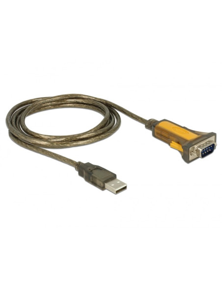 Delock 65840 Kabel Równoległy Czarny, Żółty 1,5 M Usb Typu-A Db-9