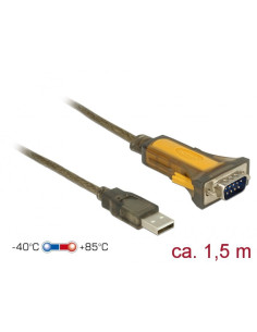 Delock 65840 Kabel Równoległy Czarny, Żółty 1,5 M Usb Typu-A Db-9 2