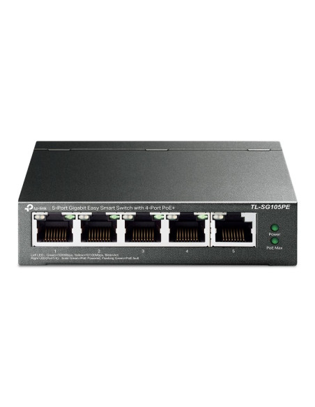 Tp-Link Tl-Sg105Pe Przełącznik Sieciowy Zarządzany L2 Gigabit Ethernet (10/100/1000) Obsługa Poe Czarny