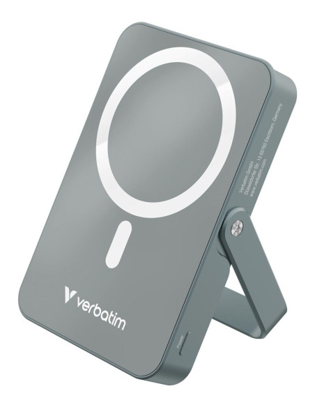 Powerbank Verbatim Charge 'N' Go Magnetic Wireless With Stand 10000Mah Usb-C Pd 3.0 Grey