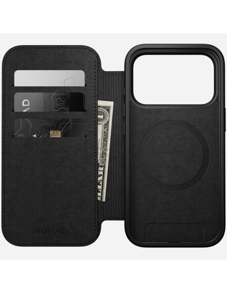 Nomad Modern Leather Folio Pokrowiec Na Telefon Komórkowy 16 Cm (6.3") Czarny