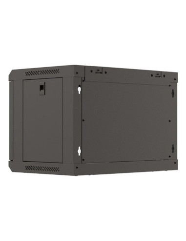 Lanberg Szafa Instalacyjna Rack Wisząca 19" 6U 540X350 Czarna Drzwi Przeszklone (Flat Pack)