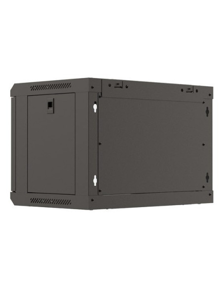 Lanberg Szafa Instalacyjna Rack Wisząca 19" 6U 540X350 Czarna Drzwi Przeszklone (Flat Pack)