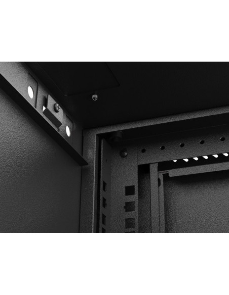 Lanberg Szafa Instalacyjna Rack Wisząca 19" 6U 540X350 Czarna Drzwi Przeszklone (Flat Pack)