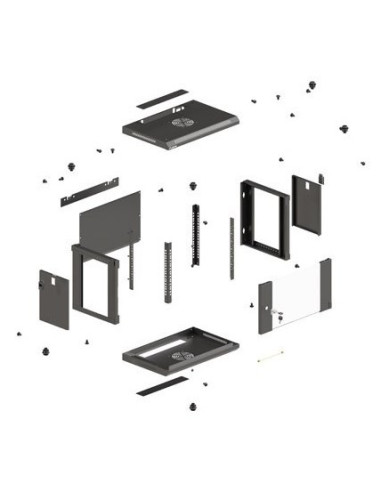 Lanberg Szafa Instalacyjna Rack Wisząca 19" 6U 540X350 Czarna Drzwi Przeszklone (Flat Pack)