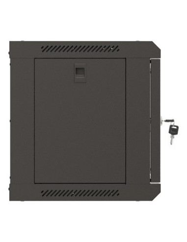 Lanberg Szafa Instalacyjna Rack Wisząca 19" 6U 540X350 Czarna Drzwi Przeszklone (Flat Pack)