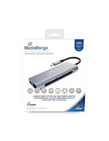 Mediarange Mrcs510 Stacja Dokująca Usb 3.2 Gen 1 (3.1 Gen 1) Type-C Srebrny