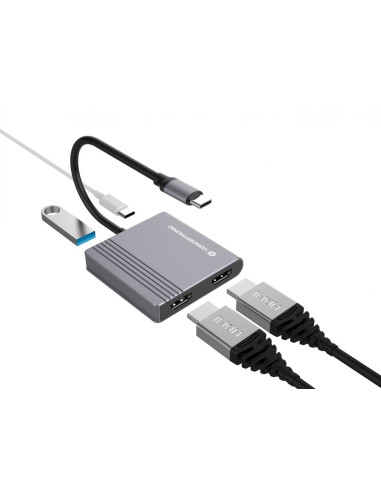 Conceptronic Donn13G Stacja Dokująca Przewodowa Usb 3.2 Gen 1 (3.1 Gen 1) Type-C Szary