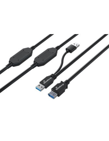 Mediarange Mrcs244 Kabel Usb Usb 3.2 Gen 1 (3.1 Gen 1) 15 M 2 X Usb A Usb A 5 Gbit/S Czarny