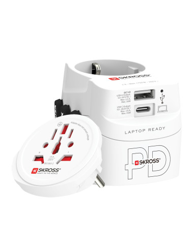 Adapter Podróżny Skross Pro Light Usb Ac45Pd World Z Usb-C Biały