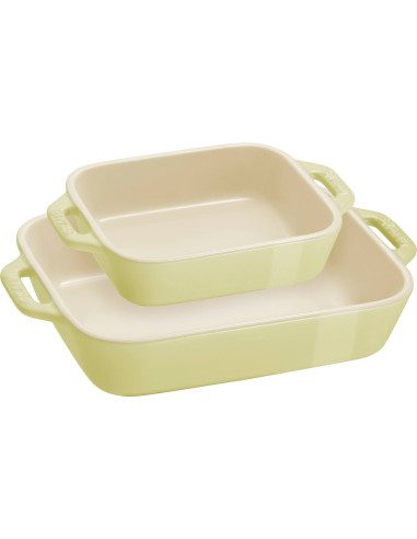 Staub Cooking Zestaw 2 Półmisków Prostokątnych, Jasnozielony