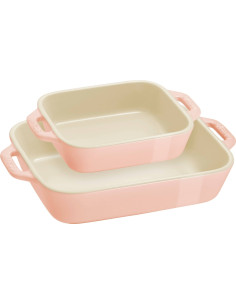 Staub Cooking Zestaw 2 Półmisków Prostokątnych, Jasnoróżowy
