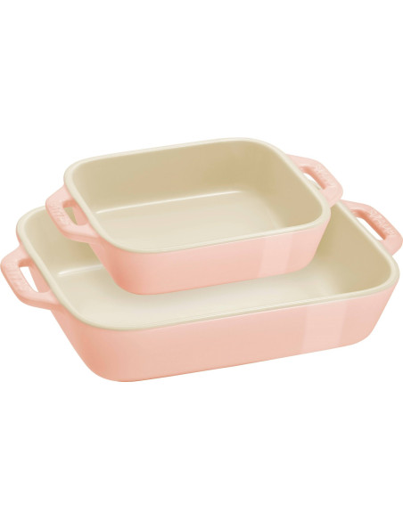 Staub Cooking Zestaw 2 Półmisków Prostokątnych, Jasnoróżowy