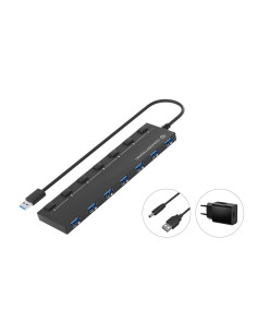 Conceptronic Hubbies19Bp Huby I Koncentratory Usb 3.2 Gen 1 (3.1 Gen 1) Type-A 5000 Mbit/S Czarny