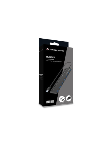 Conceptronic Hubbies19Bp Huby I Koncentratory Usb 3.2 Gen 1 (3.1 Gen 1) Type-A 5000 Mbit/S Czarny