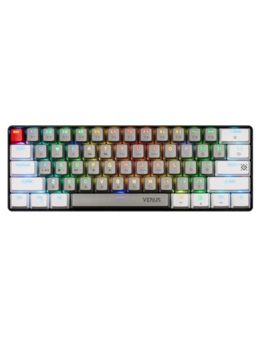Klawiatura Bezprzewodowa Defender Venus Gk-415 Mechaniczna Bluetooth + 2.4 Ghz + Kabel Gaming Rgb Outemu Red