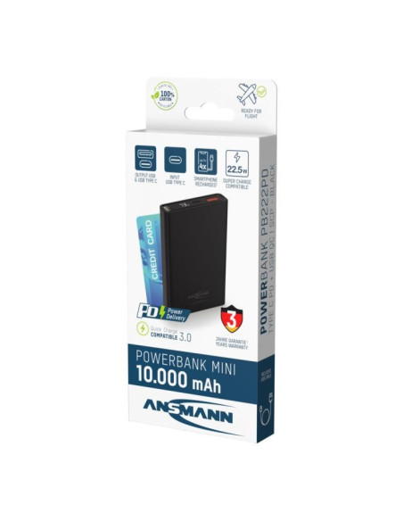 Ansmann 1700-0154 Bank Mocy Litowo-Jonowa (Li-Ion) 10000 Mah Czarny