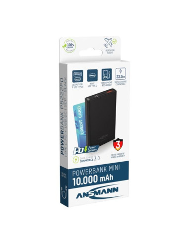 Ansmann 1700-0154 Bank Mocy Litowo-Jonowa (Li-Ion) 10000 Mah Czarny