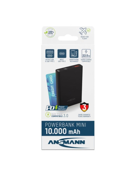 Ansmann 1700-0154 Bank Mocy Litowo-Jonowa (Li-Ion) 10000 Mah Czarny
