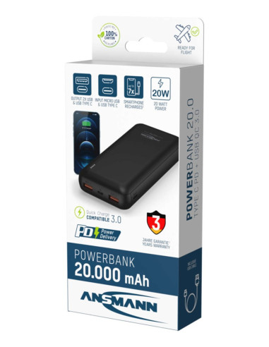 Ansmann Pb320Pd Litowo-Polimerowy (Lipo) 20000 Mah Czarny