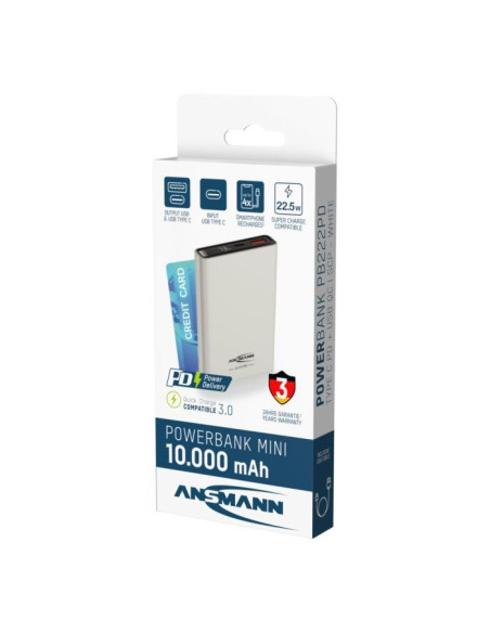 Ansmann 1700-0156 Bank Mocy Litowo-Jonowa (Li-Ion) 10000 Mah Biały