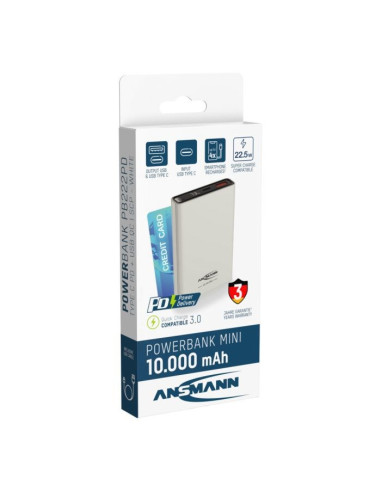 Ansmann 1700-0156 Bank Mocy Litowo-Jonowa (Li-Ion) 10000 Mah Biały