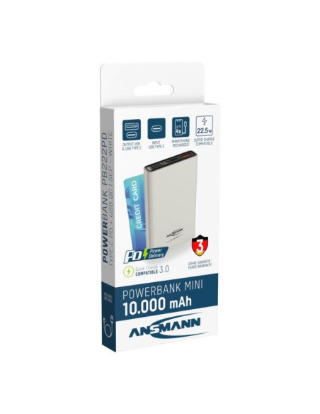 Ansmann 1700-0156 Bank Mocy Litowo-Jonowa (Li-Ion) 10000 Mah Biały