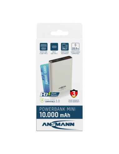 Ansmann 1700-0156 Bank Mocy Litowo-Jonowa (Li-Ion) 10000 Mah Biały