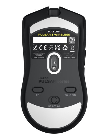 Hator Pulsar 3 Wireless Myszka Gaming Oburęczny Rf Wireless + Bluetooth + Usb Type-C Optyczny 12000 Dpi