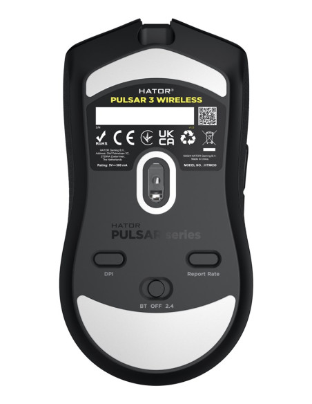 Hator Pulsar 3 Wireless Myszka Gaming Oburęczny Rf Wireless + Bluetooth + Usb Type-C Optyczny 12000 Dpi