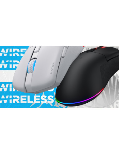 Hator Pulsar 3 Wireless Myszka Gaming Oburęczny Rf Wireless + Bluetooth + Usb Type-C Optyczny 12000 Dpi