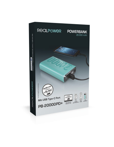 Realpower Pb-20000Pd+ Nutopia 20000 Mah Niebieski