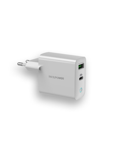 Realpower 352262 Ładowarka Do Urządzeń Przenośnych Uniwersalne Biały Prąd Przemienny Szybkie Ładowanie Wewnętrzna