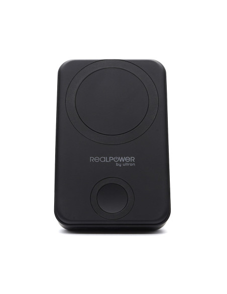 Realpower 444408 Bank Mocy 10000 Mah Bezprzewodowe Ładowanie Czarny