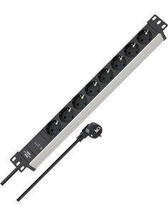 Brennenstuhl - Ss 19.500A - Alu-Line - Listwa Zasilająca 8-Drożna, 2M 2